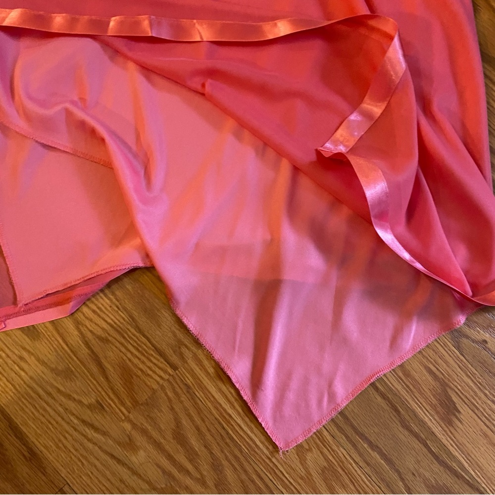 Vintage Y2K Fairy Dress Flutter Handkerchief Hem Sequin Ruched Pink Prom Beaded - Picture 3 of 14